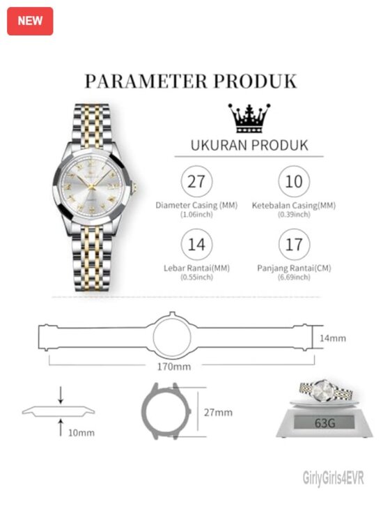 Women\'s Stainless Steel Watch with Date and Luminous Hands, Quartz Movement main image 3